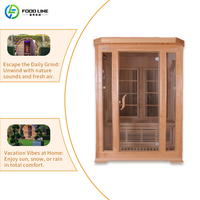 Sauna sec en bois de pruche canadienne sur mesure pour intérieur, cabine de spa pour 2 personnes, sauna infrarouge à spectre complet
