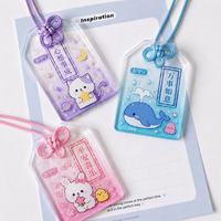 Pendentif porte-bonheur personnalisé en acrylique avec cordon noué pour la revente de produits pour fans d'anime, étiquette en acrylique transparent dégradé personnalisée