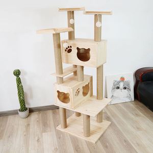 Rascador para Gatos Grande y Moderno, de MDF Beige, con Lana y Embalaje de Cartón, Venta al Por Mayor del Fabricante - Product Image 2