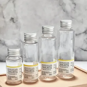 Lotion <b>bottle</b> transparent aluminum cap <b>bottle</b> <b>plastic</b> <b>empty</b> <b>bottle</b> cosmetic sub-bottling portable travel sample <b>bottle</b> - Product Image 1