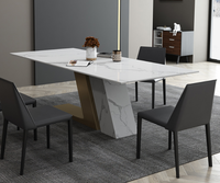 Ensemble de Table à manger et chaise, Design nordique moderne, 4 places, 6 chaises, en plastique extensible, blanc
