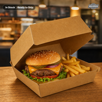 Scatola per Hamburger in Cartone Ondulato con Logo Personalizzato, Resistente all'Olio, per Asporto, Confezione Alimentare a Conchiglia