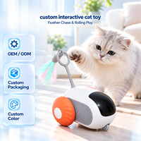 Jouet interactif intelligent pour chat, balle roulante automatique télécommandée pour animaux de compagnie d'intérieur, voiture jouet télécommandée pour animaux domestiques