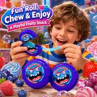 Groothandel op maat gemaakte fruitige bubblegumroltape, zoete blauwe framboos, aardbei en druivensmaak kauwgom voor kinderen