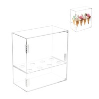 Support de présentation en acrylique transparent à 8 trous avec poignée pour cornets de glace, gaufres et rouleaux de sushi
