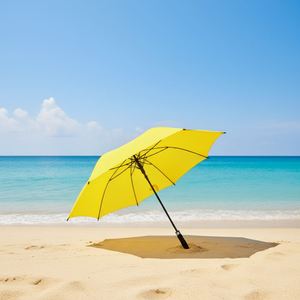 Parapluie de golf en pongé coloré, promotionnel, droit, avec base et poignée en EVA – Meilleure vente - Product Image 2