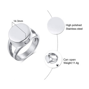Nama Kustom Pria Memakai Cincin Kremasi Pita Bulat Abu Perak Kenang-kenangan - Product Image 6