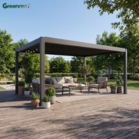 Pergola compacte en aluminium avec toit à lames orientables imperméable pour balcon d'appartement et espaces extérieurs étroits