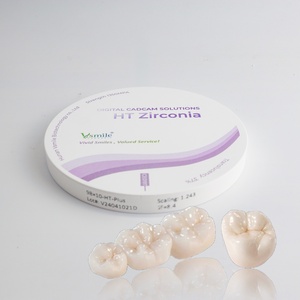 Vsmile HappyZir HT <span class=keywords><strong>Zir</strong></span> D71 Blocco Dentale in Zirconia Bianca Modellabile a Forma di D da 71mm, Alta Resistenza, Certificato CE, 37% di Elettricità - Product Image 2