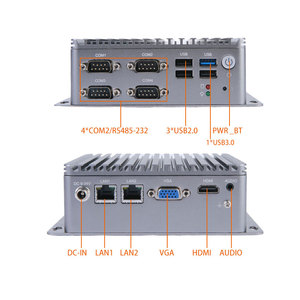 Mini <span class=keywords><strong>PC</strong></span> industriel robuste sans ventilateur EVUC J1900, <span class=keywords><strong>4</strong></span> ports COM RS485 RS232, double LAN, boîtier en alliage d'aluminium, <span class=keywords><strong>4</strong></span> Go de RAM, en stock, Windows/Linux - Product Image 2
