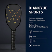 Raquette d'entraînement de pickleball en fibre de carbone, manche long de 16 mm, 170 mm, pour débutants, vente en gros