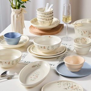 <span class=keywords><strong>Service</strong></span> <span class=keywords><strong>de</strong></span> <span class=keywords><strong>table</strong></span> en céramique florale, vaisselle peinte à la main avec des motifs <span class=keywords><strong>de</strong></span> fleurs sauvages, ensemble d'assiettes et <span class=keywords><strong>de</strong></span> bols en <span class=keywords><strong>porcelaine</strong></span> avec une casserole pour la maison - Product Image 2