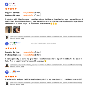 Shampoo Colorante Permanente Marrone Scuro 3-in-1 Formula Erboristica <span class=keywords><strong>Senza</strong></span> <span class=keywords><strong>Ammoniaca</strong></span> 400ml Lisciante Effetto Salone per Uso Domestico Copre i Capelli Grigi - Product Image 6