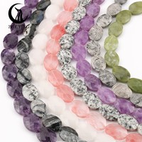 Zhe Ying 18x13mm Oval plana piedras para joyería Jades ágatas facetado piedra Oval perlas para joyería haciendo
