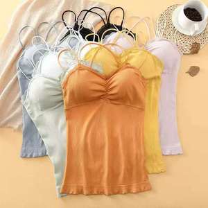 Reggiseno a basso prezzo stile sportivo fanciulla senza montatura del seno avvolgente un corpo cotone interno ciotola rimovibile senza cuciture gilet da donna - Product Image 1