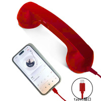 Téléphone fixe filaire de type C à branchement direct, style rétro, avec écouteur filaire et annulation active du bruit (ANC)