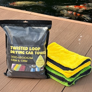 OEM/ODM Custom Logo Microfiber Car <b>Towel</b> for Automotive Twisted Loop Microfiber Car <b>Drying</b> <b>Towel</b> - Product Image 1