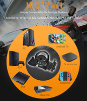 Volant de course 7 en 1 270 avec pédale d'accélérateur compatible avec P4/P3/PC/ 360/One/Android/Switch