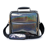 KONCAI FAMA Factory Magnifique Trousse de Maquillage en Vinyle Pailleté pour Cosmétiques et Beauté