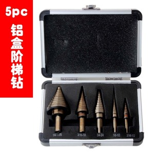 Step Drill Bit Set 5Pc Metric Imperial 1/4-1-3/8 3/16-7/8 1/4-3/4 1/8-1/2 3/16-1/2 For Metal Wood Drilling - Product Image 4