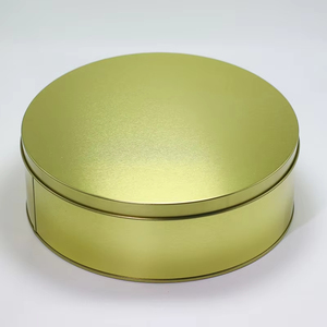 Caja de hojalata para pasteles y galletas de 19.8*6.4 cm, contenedor de 8 pulgadas, latas de hojalata para alimentos, redondas, metálicas, doradas, con tapa de corona, acabado mate, 45 unidades. - Product Image 3