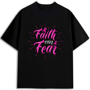 T-shirt « Faith Over Fear » pour homme, 100 % coton, col rond, manches courtes, imprimé numérique, vêtements promotionnels pour adultes, fabriqué aux États-Unis - Product Image 1