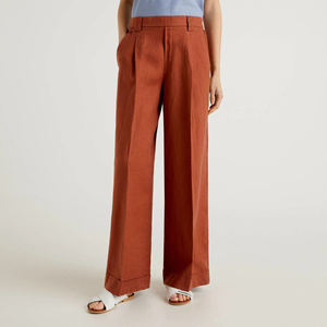 Produttori di abbigliamento Logo personalizzato abbigliamento da ufficio di alta qualità <span class=keywords><strong>pantaloni</strong></span> da donna allentati Plus Size <span class=keywords><strong>pantaloni</strong></span> gamba larga per le donne - Product Image 1