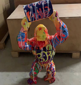 2024 Animate <strong>King</strong> <strong>Kong</strong> Apes Sculpture <strong>Life</strong> <strong>Size</strong> Props Chimpanzee Gorilla Resin Statues for Art Decor - Product Image 1