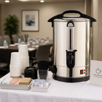 Urne à café électrique commerciale en acier inoxydable 140 tasses 2000W, chauffe-eau pour hôtels et restauration