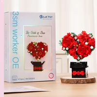 Bloques de Construcción de Plástico ABS al por Mayor, Juego de Ladrillos Micro, Bloques de Construcción DIY para Niños, Forma de Flor Decorativa, Juguetes Educativos para Niños