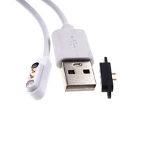 Cable Adaptador de Carga para Placa de Circuito Impreso Recta, Conector de Resorte de 2 Pines, Cable Magnético USB Tipo A Macho con Pines Pogo