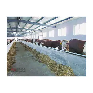 Low Cost Cowshed Prefab Steel Cow Farm industrial building