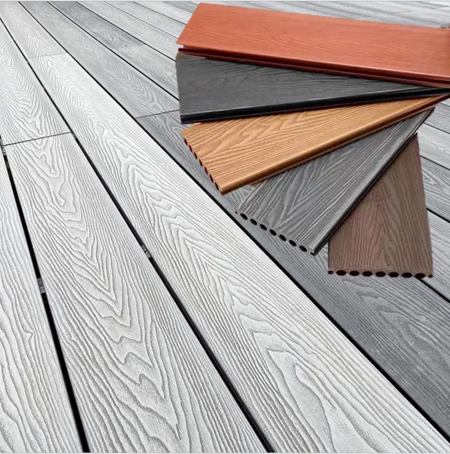 WPC-tablero de cubierta de madera para terraza, suelo duradero de núcleo hueco, tablones de suelo, panel ajustado, cubierta compuesta