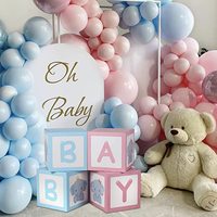 Boîtes de douche de bébé éléphant décorations de fête d'anniversaire boîte de ballon de douche de bébé avec lettres pour les fournitures de fête de révélation de sexe