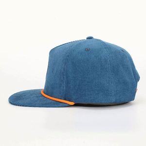 BSCI Oem Custom Embroidery Patch Logo Mens High Quality 5 Panel Unstructured Corduroy Rope Snapback Cap <b>Hat</b> - Product Image 3