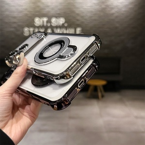 Custodia per Telefono in TPU Trasparente Elettroplaccata per 17 Pro Max/16/15/14/<span class=keywords><strong>13</strong></span>/12/11 con Supporto Magnetico Antiurto e Protezione <span class=keywords><strong>Fotocamera</strong></span> - Product Image 5