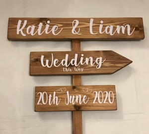 <strong>Personalised</strong> Rustic <strong>Wooden</strong> Decoration Sign for Weddings <strong>Wooden</strong> Directional Welcome Sign Ground Insertion Wood Crafts Wall <strong>Signs</strong> - Product Image 1