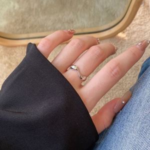 Dylam Personalized Women S925 Silver Rhodium Plated Daily Wear Jewelry Polish Irregular <b>Open</b> Adjustable <b>Rings</b> for Women - Product Image 5