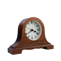 Horloge en bois silencieuse à quartz, style antique vintage, chiffres romains, fonctionnant à piles, pour la maison, le salon, la chambre, la table, le bureau, le cheminée