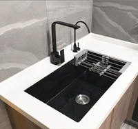 Robinet de cuisine en acier inoxydable à Double fonction, robinet contemporain à levier unique eau chaude et froide