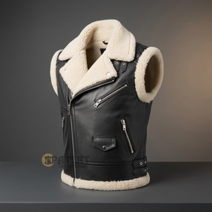 Vente en gros de gilets pour hommes en cuir véritable et cuir verni, pour l'extérieur et l'hiver, coupe-vent et respirant, service OEM personnalisé, en gros - Product Image 3