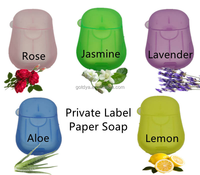 Savon en feuille de papier moussant jetable à étiquette privée avec glycérine, savon pour les mains hydratant naturel, portable