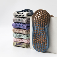 Calcetines Deportivos de Yoga al por Mayor para Mujer, Tie Dye de Dos Colores, Calcetines de Algodón de Alta Calidad para Fitness en Interiores con Agarre Antideslizante
