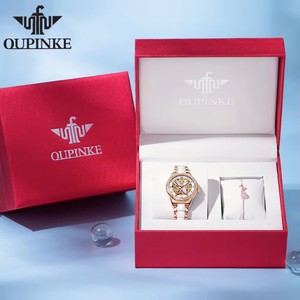 นาฬิกาข้อมือผู้หญิง OUPINKE 3239 รุ่นดั้งเดิม ดีไซน์โปร่งลายผีเสื้อ ประดับเพชรที่ขอบตัวเรือน นาฬิกาอัตโนมัติสำหรับผู้หญิง นาฬิกาข้อมือจักรกลสุดหรู - Product Image 6