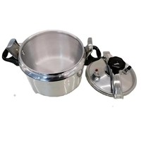 Casserole à pression en aluminium 7L, cuisson rapide, couvercle en aluminium, compatible induction, base multicouche, extérieur poli, intérieur sans revêtement