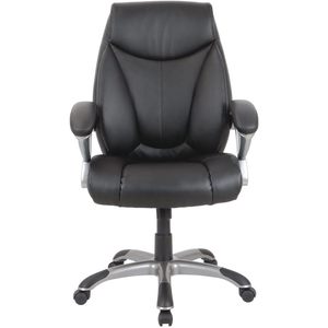 Alera Fulford Chaise de bureau en cuir à dossier haut, chaise d'ordinateur ergonomique, siège inclinable réglable en hauteur, prend en charge 275 lb pour la chambre à coucher - Product Image 3