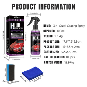 <span class=keywords><strong>Rayhong</strong></span> 3 en 1 Nettoyant de voiture à effet rapide haute protection Spray de réparation Peinture de polissage de carrosserie Agent de revêtement hydrophobe - Product Image 5