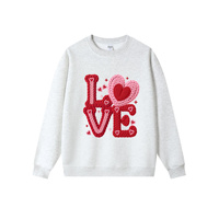 Sweat-shirt pour femme en tissu éponge imprimé cœur personnalisé XOXO, col rond, pull décontracté et élégant, idéal pour les sorties et les rendez-vous