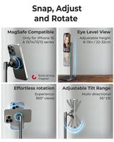 Réglable en hauteur 360° °   Support magnétique pour téléphone de bureau, robuste, utilisation à une main, diffusion en direct, compatible avec tous les iPhones