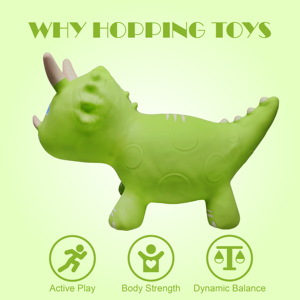 Cheval à bascule décoratif extérieur vert pour enfants, écologique, de qualité supérieure, avec poignées mécaniques, jouet à bascule en plastique rebondissant - Product Image 6